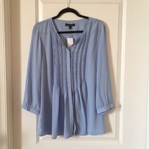 NWT-Banana Republic 3/4 sleeve blue blouse sz L